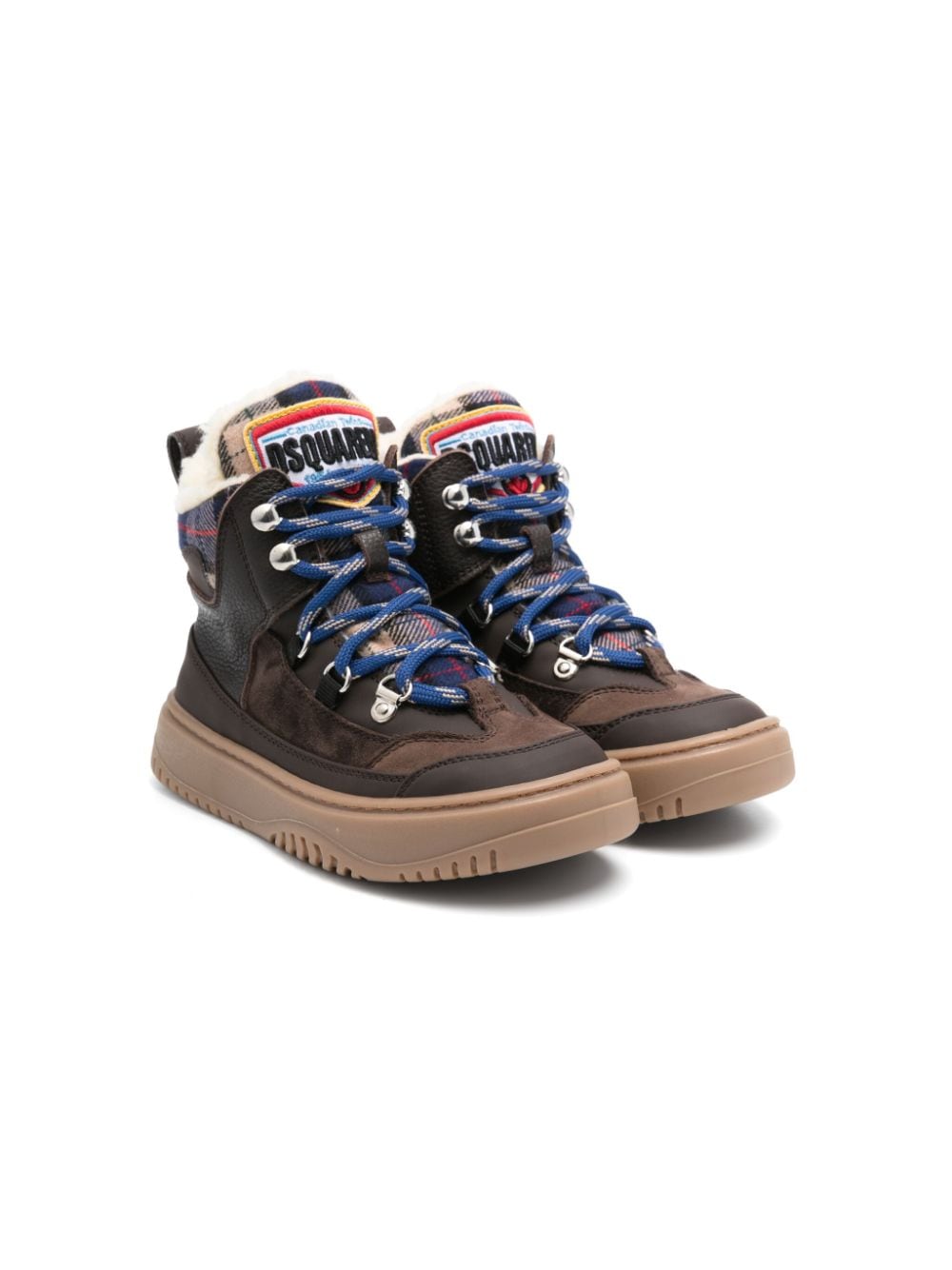 DSQUARED2 KIDS logo-embroidered ankle boots Brown