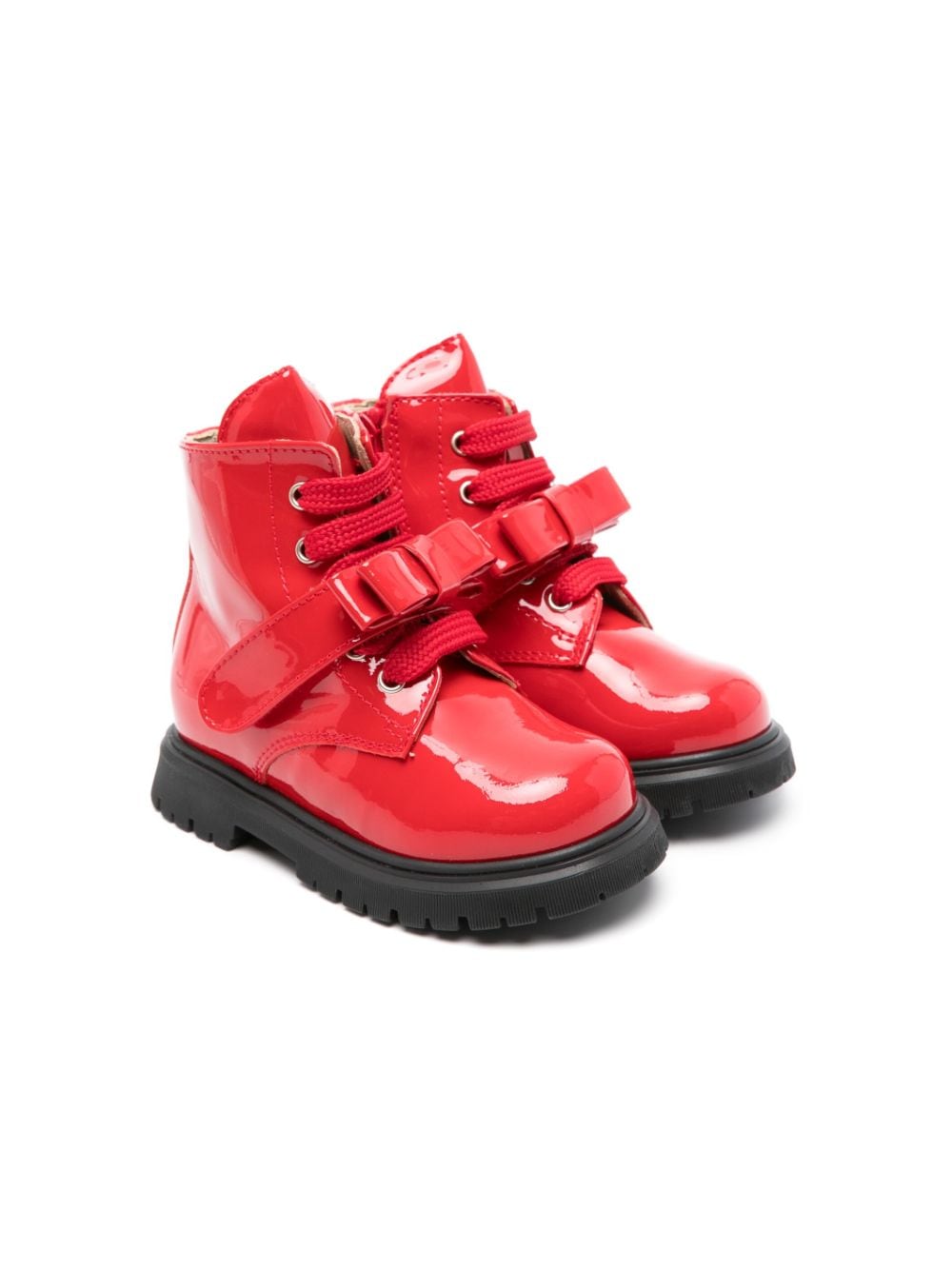 Andrea Montelpare patent-leather ankle boots Red