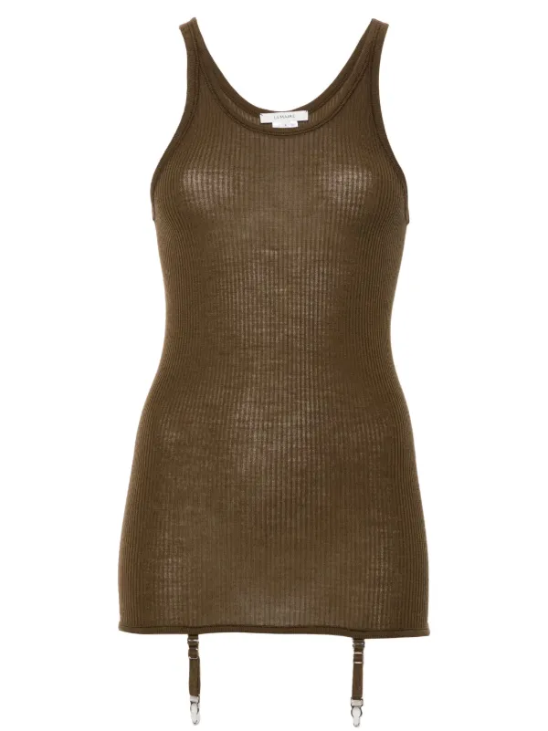 LEMAIRE suspenders-detail Seamless Tank Top Brown