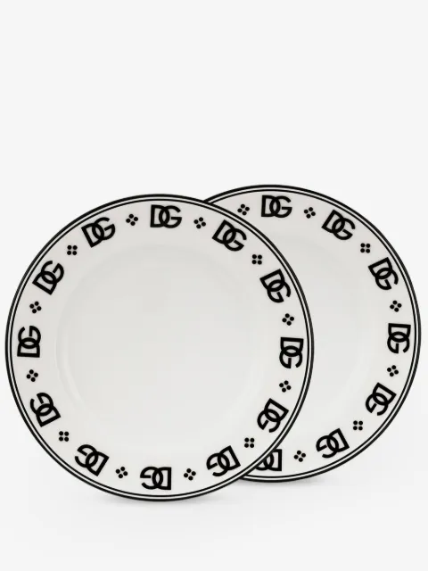 Dolce & Gabbana DG logo porcelain plate (set of two)
