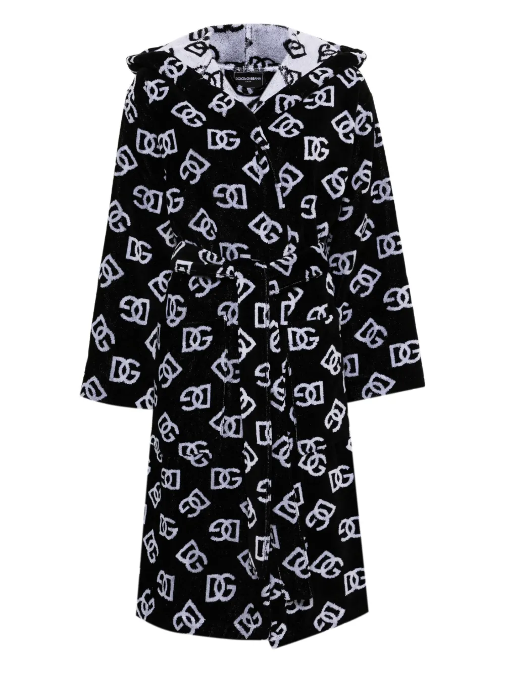 Dolce & Gabbana jacquard terry bath robe | Black | Image 1