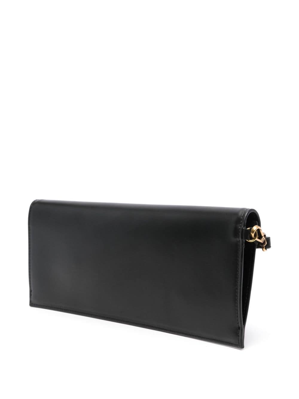 Shop Twinset Logo-print Leather Clutch Bag In Black