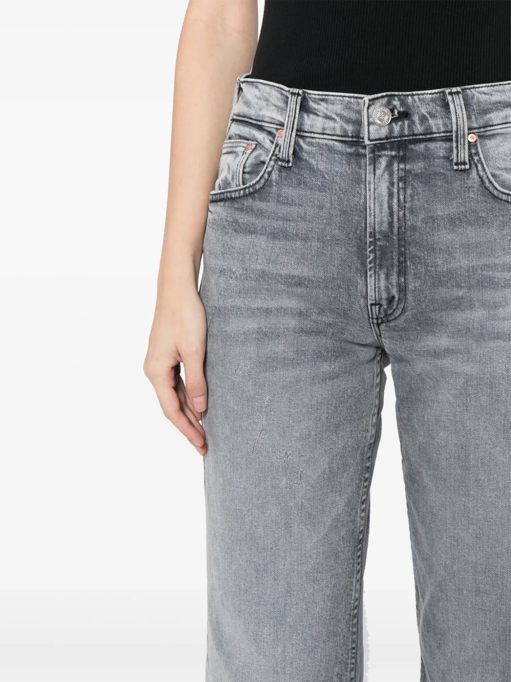 Mother The Dodger Low-rise Straight-leg Jeans In Grey