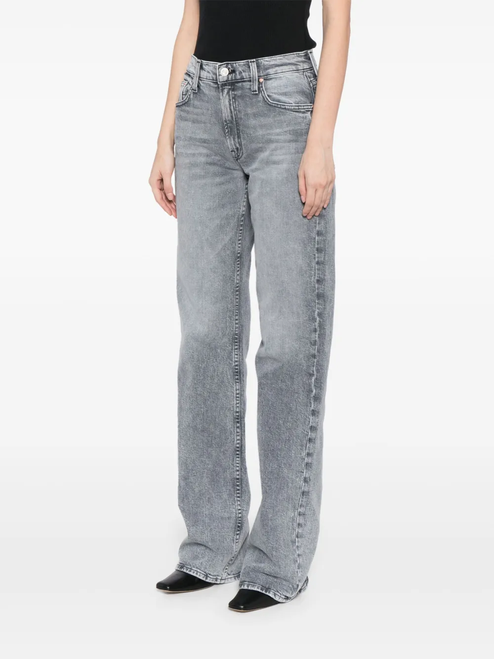 Mother The Dodger Low-rise Straight-leg Jeans In Grey