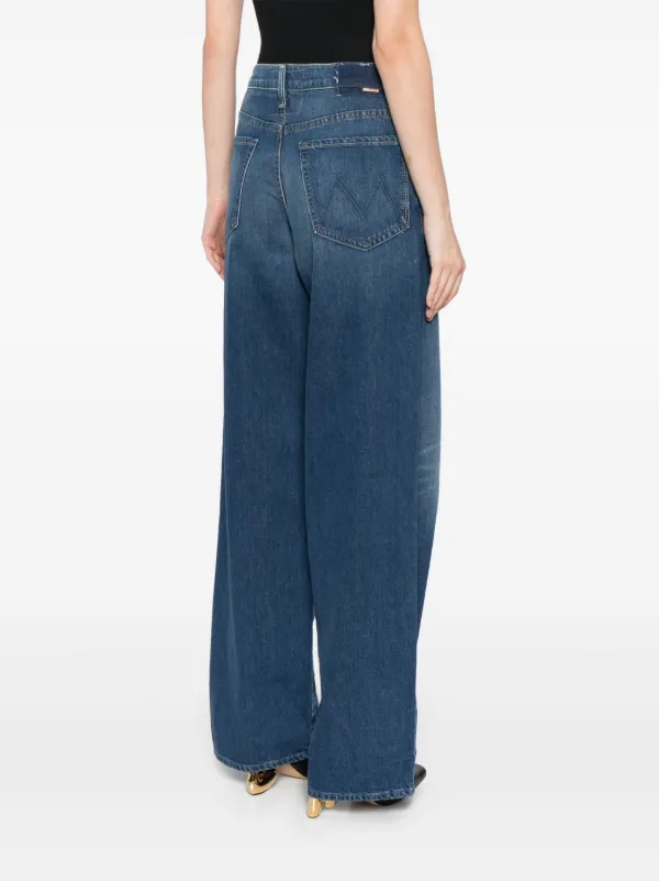 MOTHER The Spinner Zip Sneak Jeans | Blue | FARFETCH