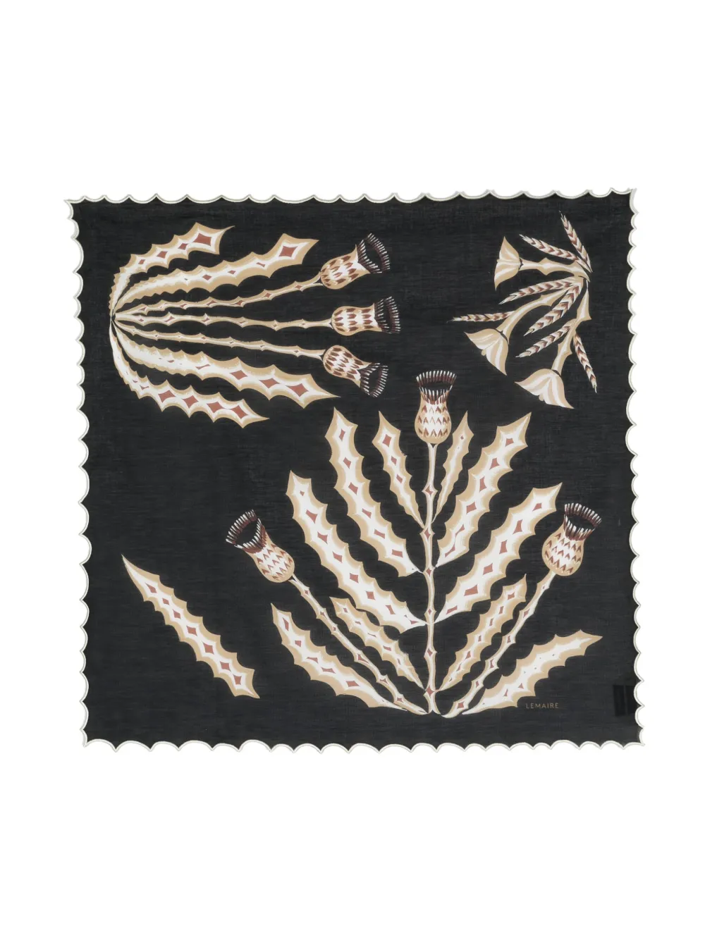 LEMAIRE Sjaal met bloe print Zwart