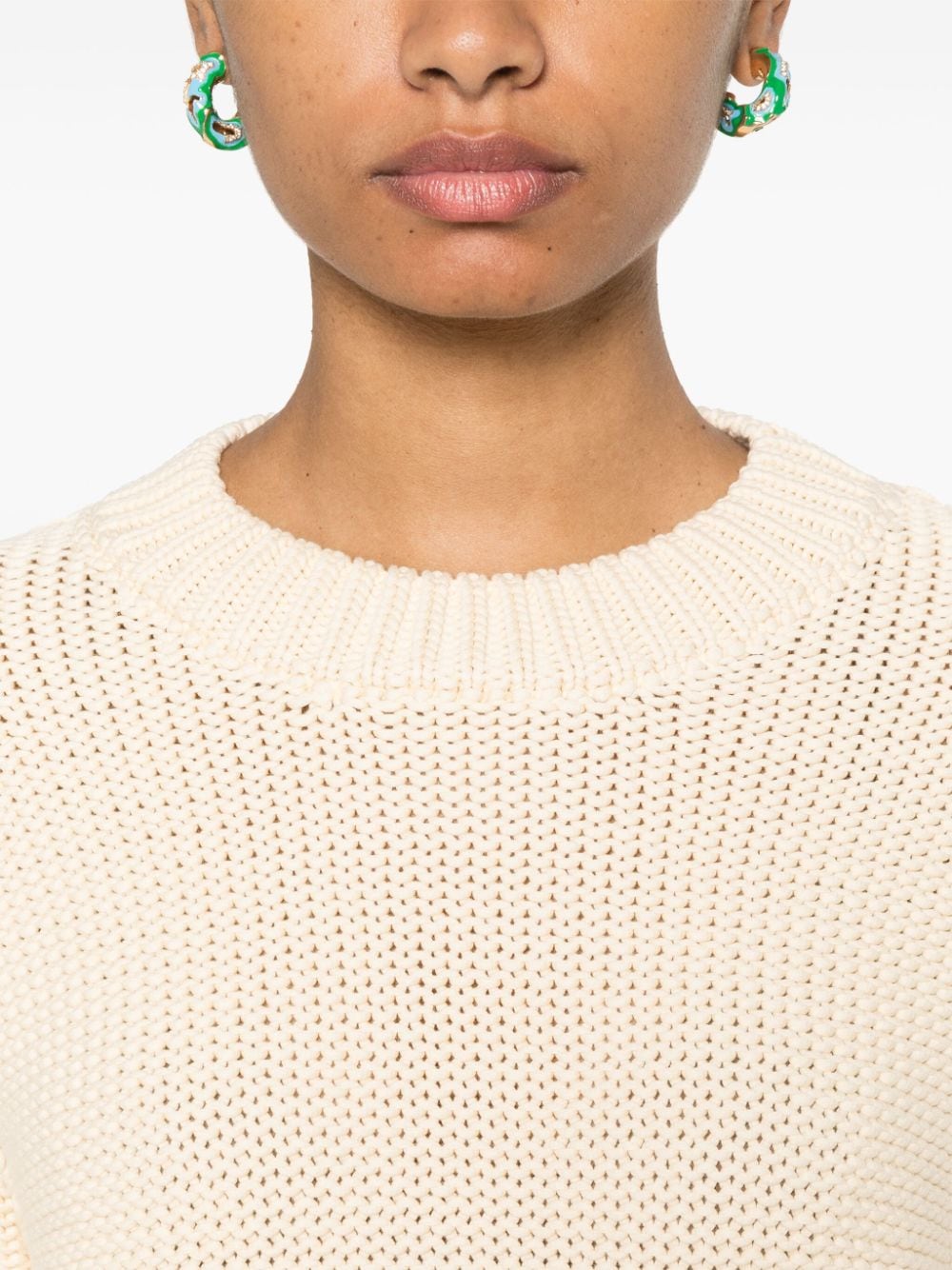 Shop Apc Knitted Sweater In Neutrals