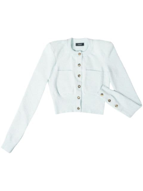 WARDROBE.NYC towelling-finish cropped cardigan