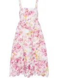 Cynthia Rowley floral organza midi dress - White