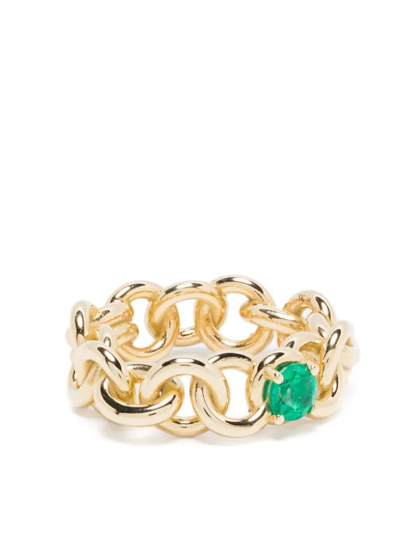 Spinelli Kilcollin 18kt Yellow Gold Fused Serpens Emerald Ring