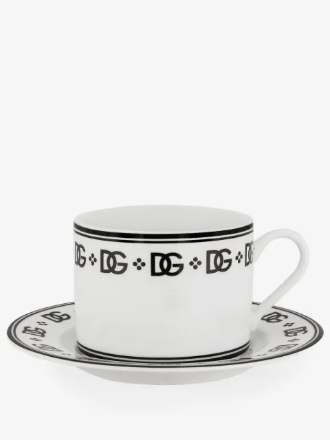 Dolce & Gabbana lot de deux tasses à thé à logo DG