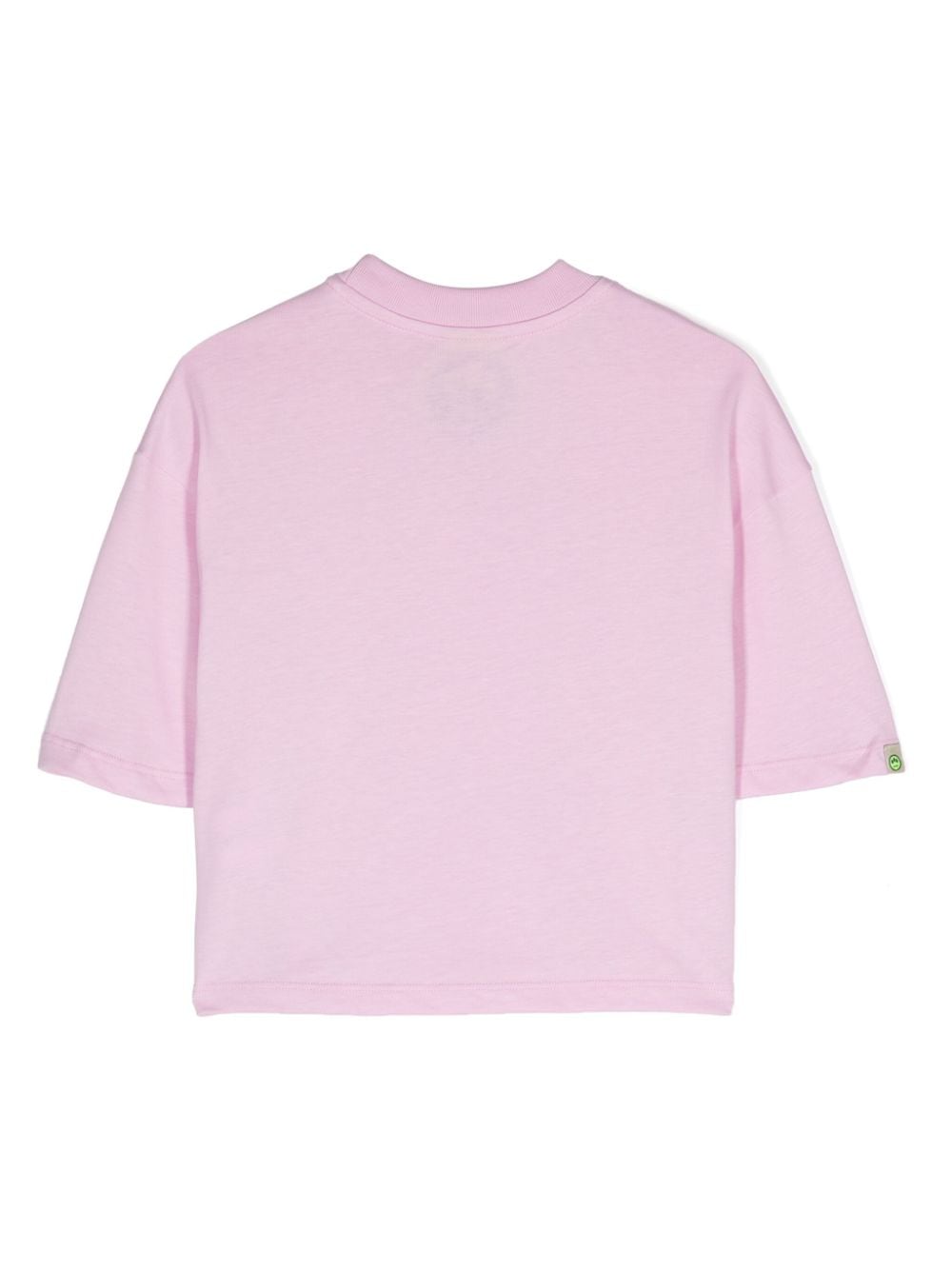 Barrow kids logo-flocked T-shirt - Roze