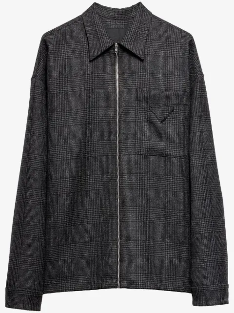 Prada zip-fastening wool shirt