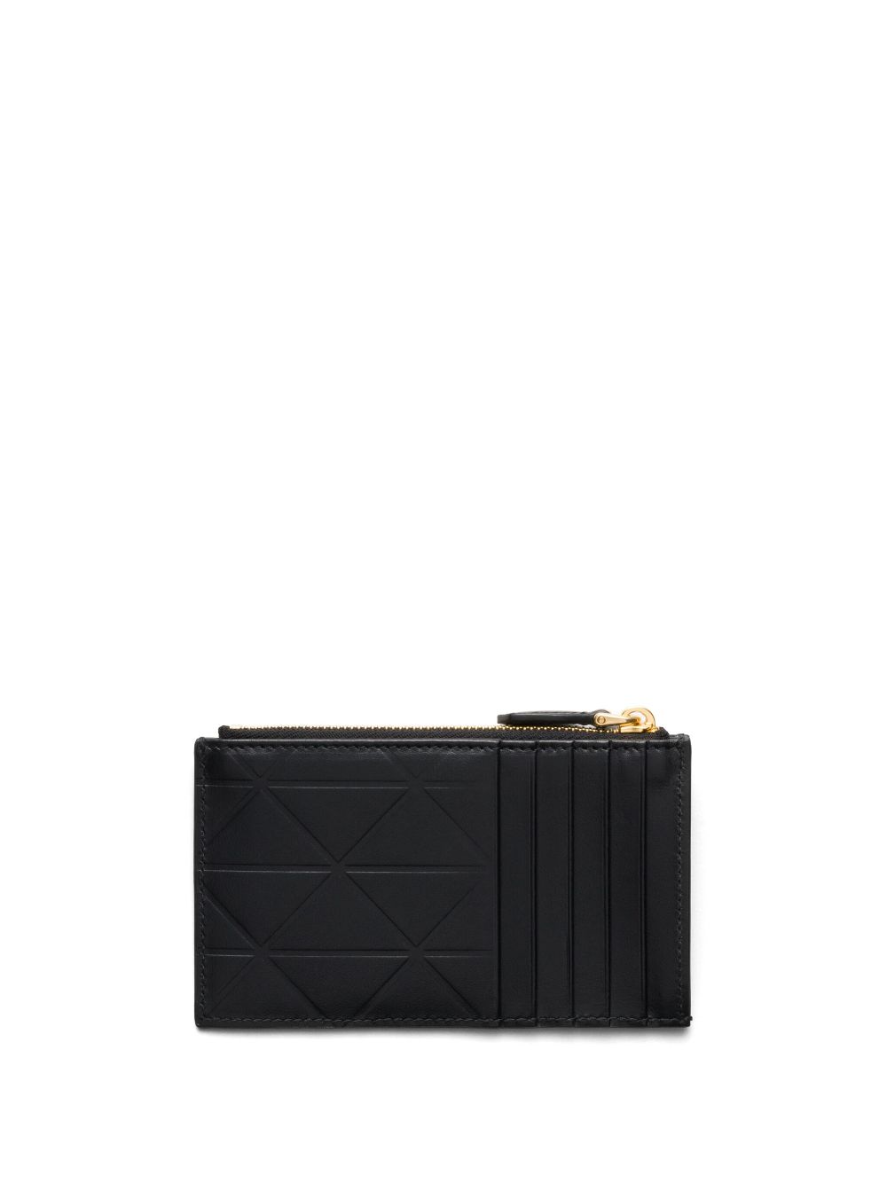 Prada triangle-motif leather card holder - Black