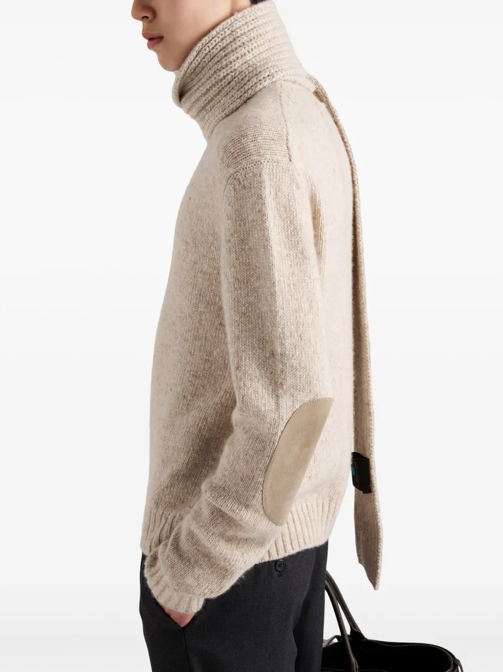 Prada Kasjmier trui met ronde hals Beige