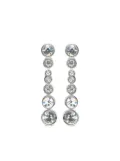 Oscar de la Renta Round Stone Drop clip-on earrings - Silver