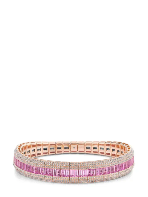 SHAY 18kt rose gold Scales diamond and sapphire bracelet