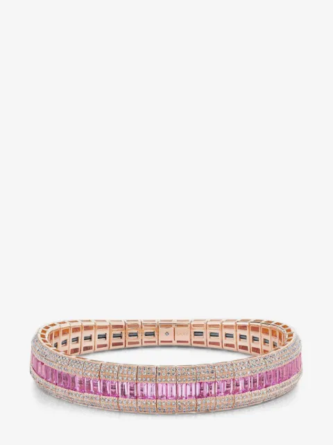 SHAY 18CT rose gold scales diamond and sapphire bracelet