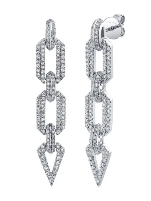 Boucles d’oreilles en or pavées de diamants - SHAY - Modalova