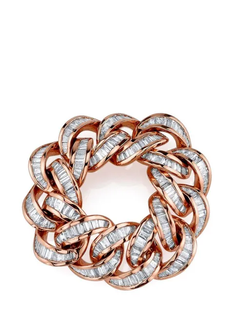SHAY anillo Essential Link en oro blanco de 18kt con diamantes