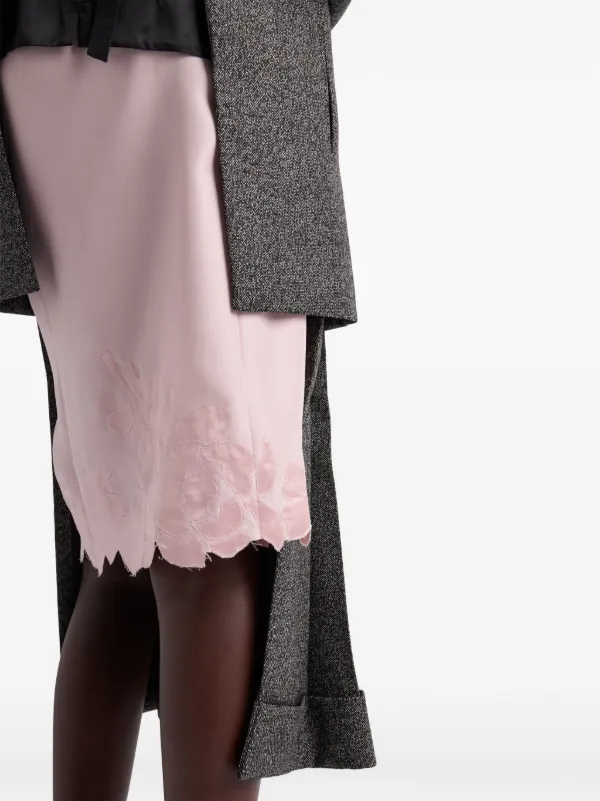 【プラダ・PRADA】Mouline wool midi-skirt Prada mouliné-wool Midi Skirt | Black | FARFETCH