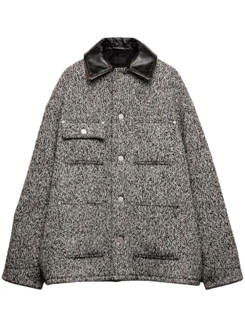 Prada surchemise en laine - Blanc - Prada - Modalova