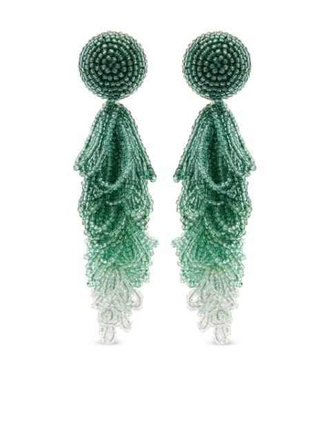 Oscar de la Renta aretes de clip con borla