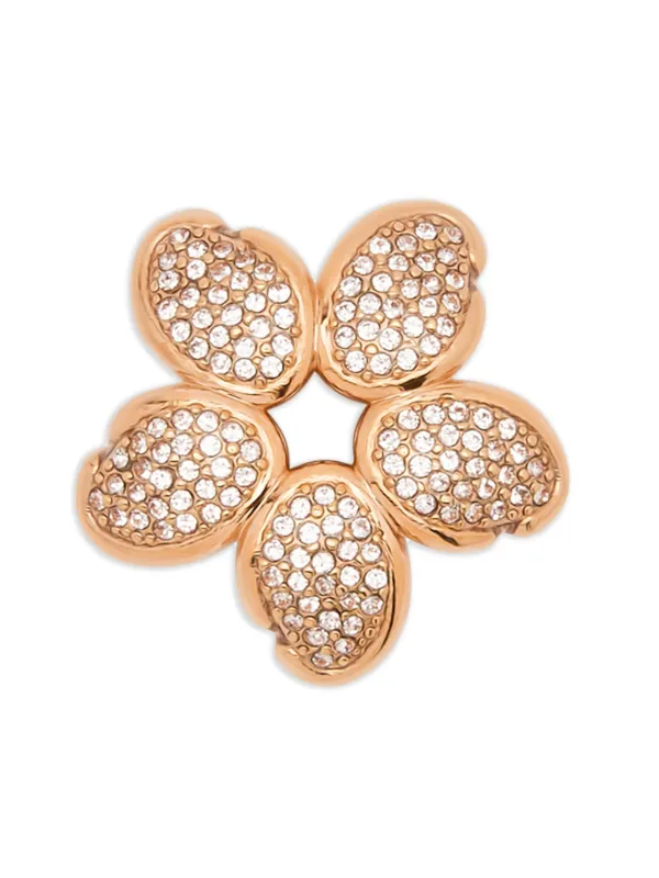 【Oscar de la Renta】フラワークリスタルピアス Crystal Flower Stud Earrings