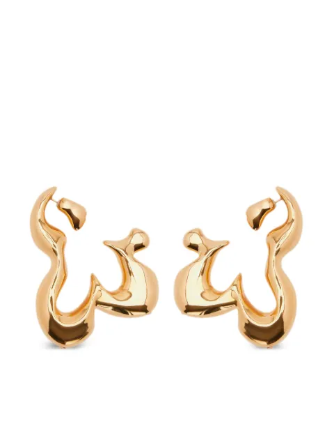 Oscar de la Renta Abstract Flower hoop earrings