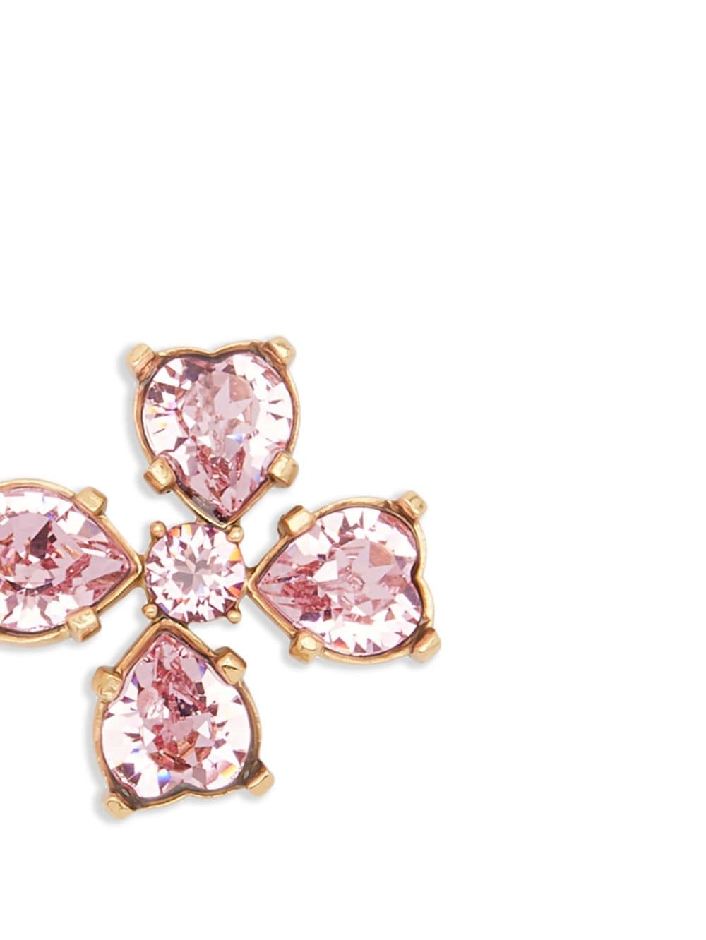 Shop Oscar De La Renta Small Clover Earrings In Pink