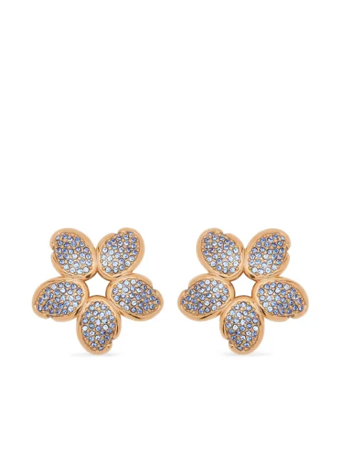 Oscar de la Renta Crystal O Flower earrings