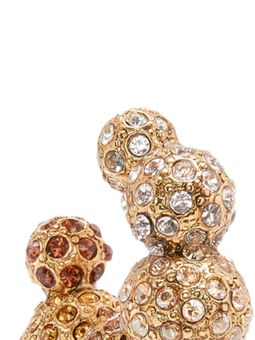 Shop Oscar De La Renta Crystal Sphere Hoop Earrings In Gold