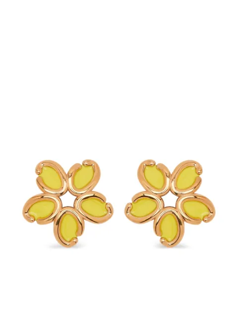 Oscar de la Renta Enamel O Flower earrings