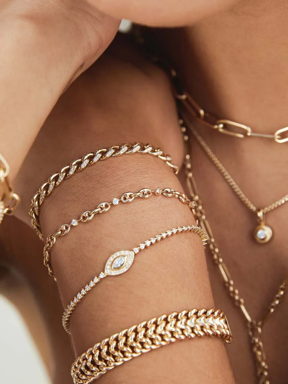 Zoe Chicco 14kt Yellow Gold Mariner Diamond Bracelet Gold FARFETCH