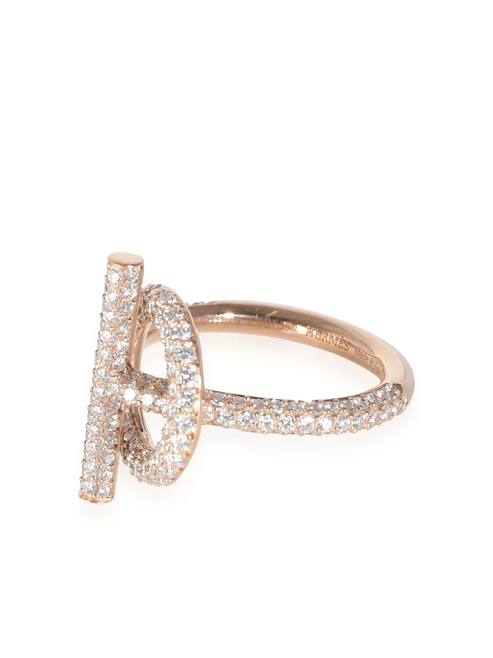 Pre-owned Hermes 18kt Rose Gold Echappee Diamond Ring