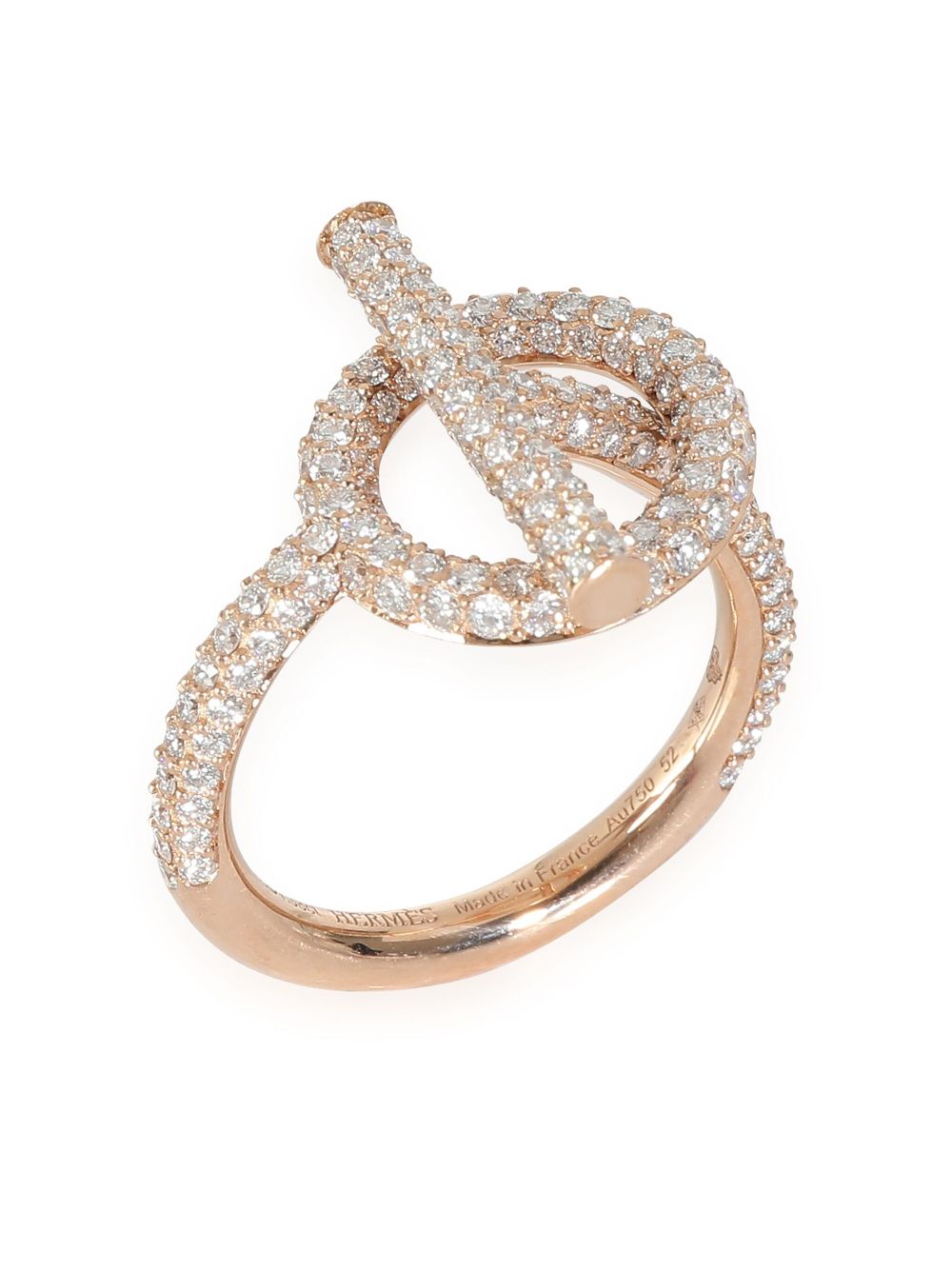 Hermès Pre-Owned 18kt roségouden Echappee ring met diamant