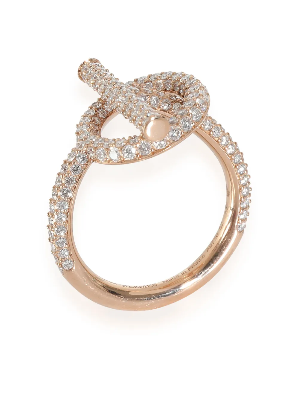 Pre-owned Hermes 18kt Rose Gold Echappee Diamond Ring