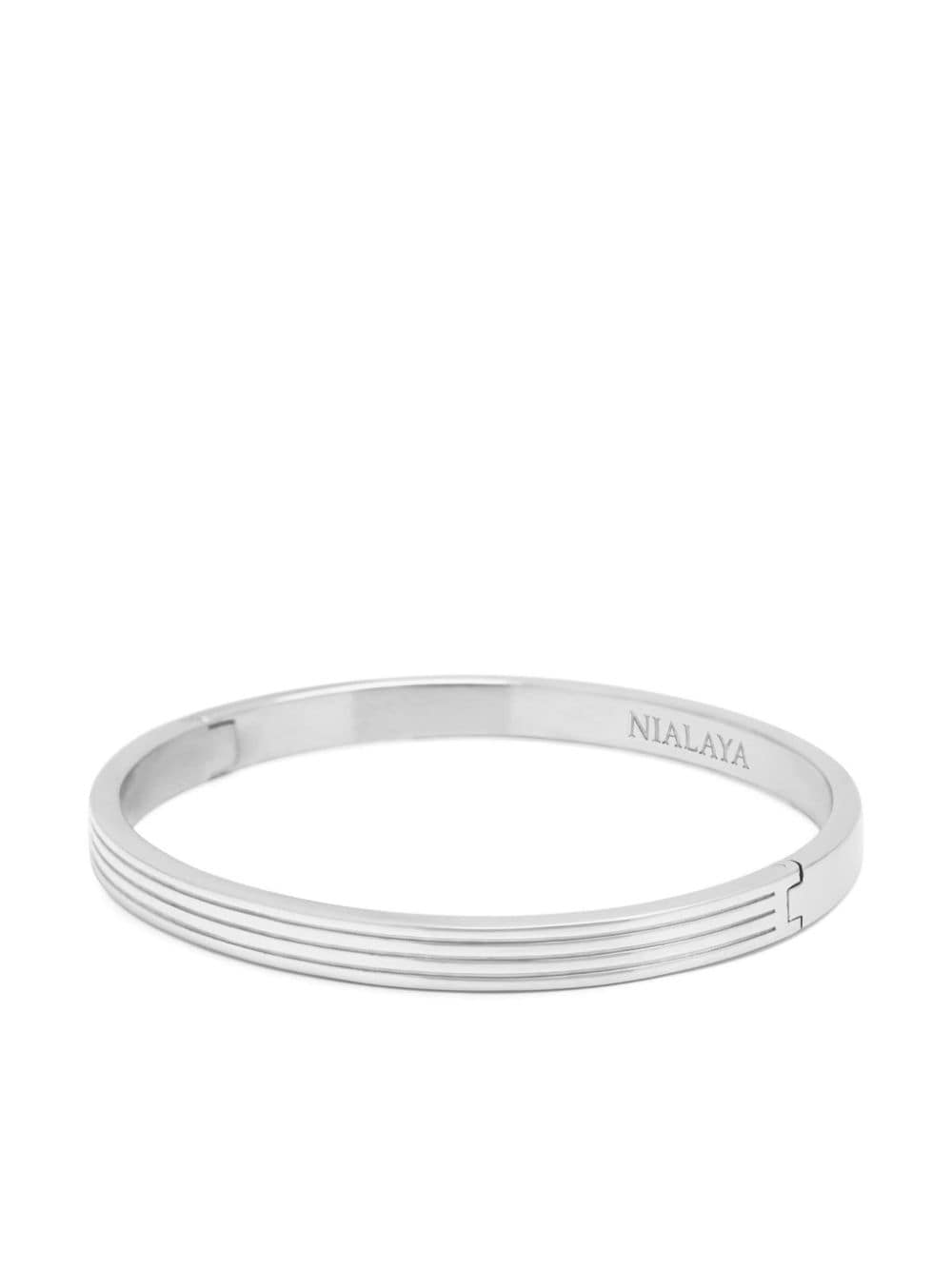 Shop Nialaya Jewelry Sculpted Bracelet In Silver