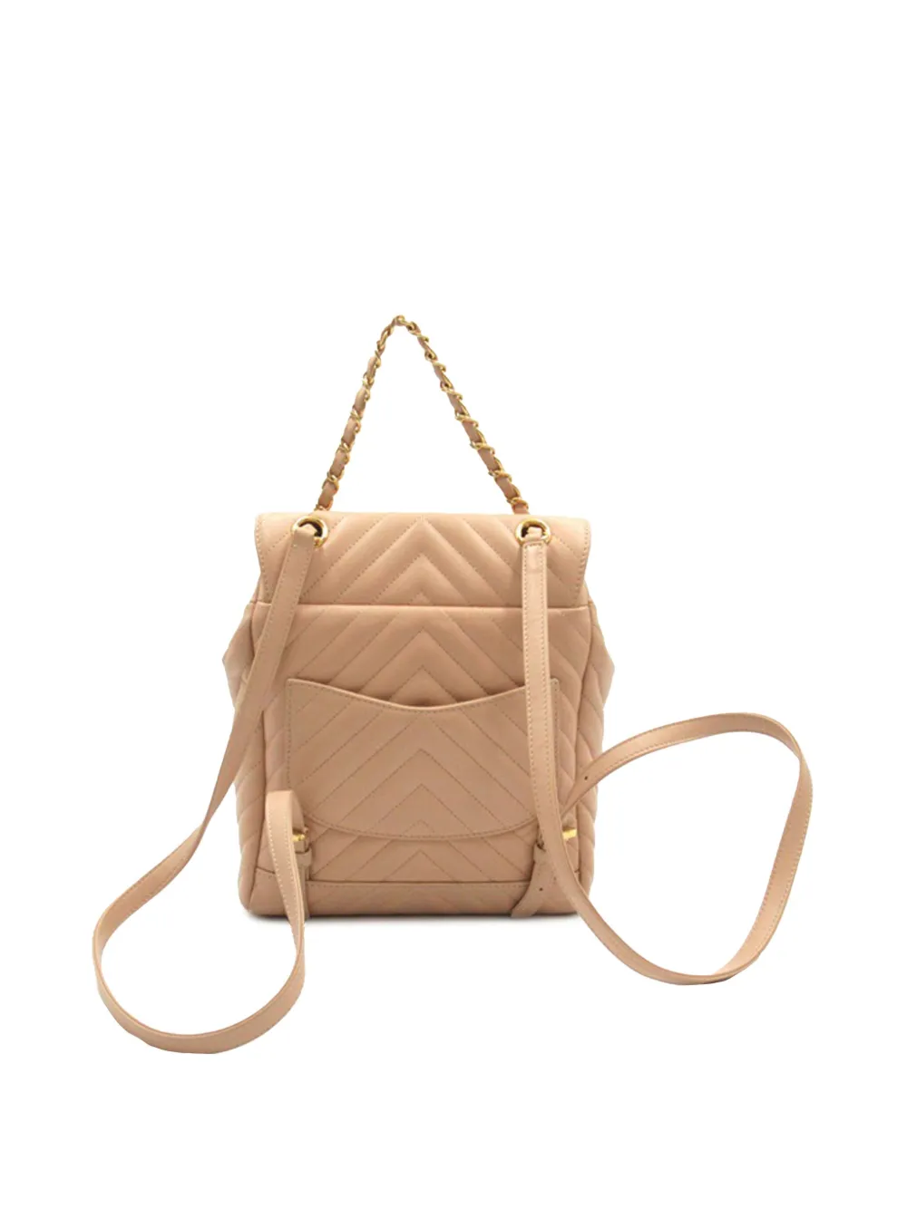 CHANEL Pre-Owned 2016-2017 Chevron Calfskin Urban Spirit backpack - Bruin