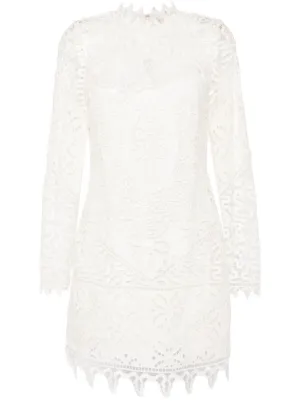 Elie Saab Floral lace-embellished Minidress | White | FARFETCH UK Elie Saab Floral lace-embellished Minidress | White | FARFETCH UK