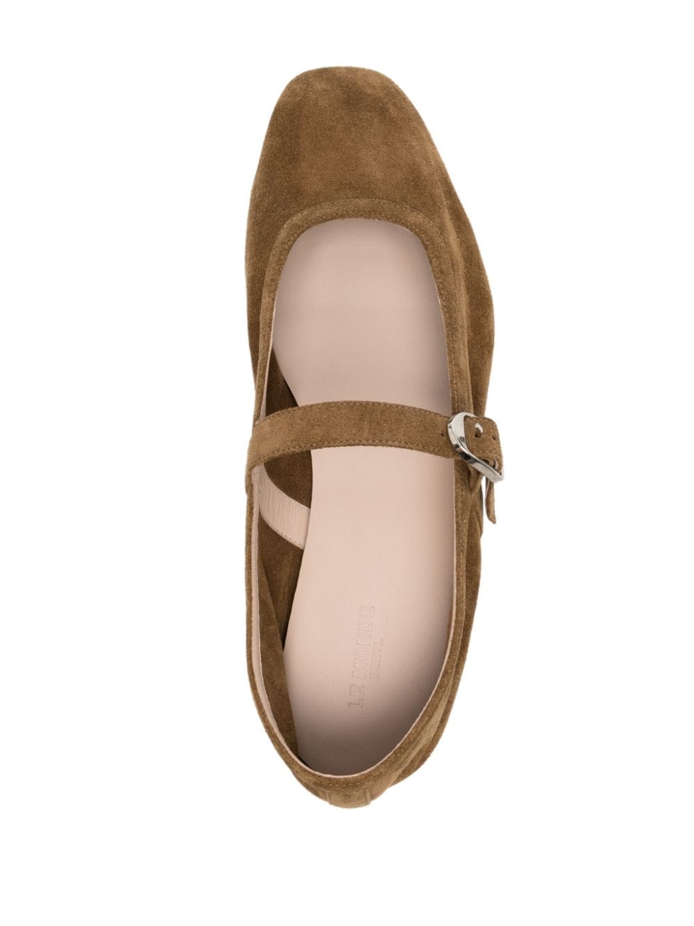 Shop Le Monde Beryl 10mm Suede Mary Jane Ballerina In 褐色