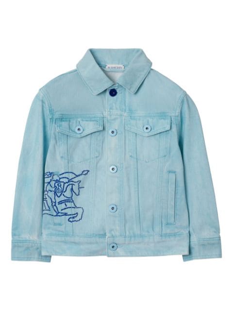 Burberry Kids EKD-embroidered denim jacket