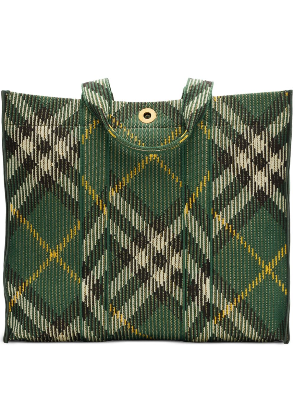 Burberry medium check knitted tote bag - Green