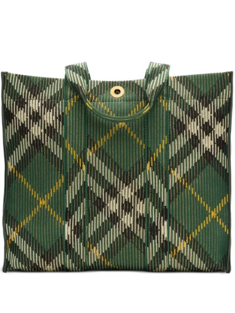 Burberry medium check knitted tote bag Women