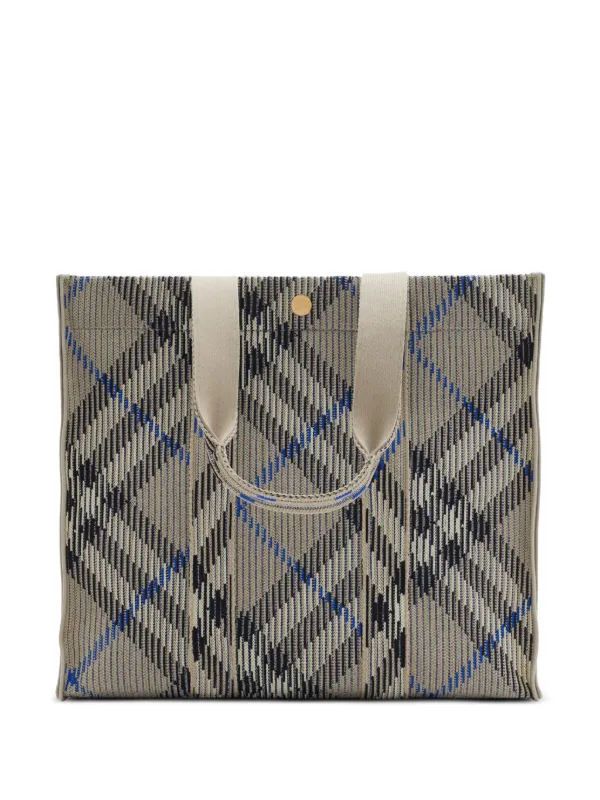 Burberry Medium Check Knitted Tote Bag | Neutrals | FARFETCH
