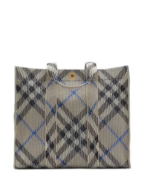 Burberry medium check knitted tote bag