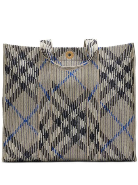 Burberry medium check knitted tote bag Women