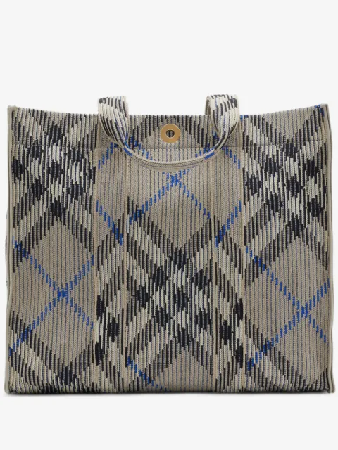 Burberry medium check knitted tote bag