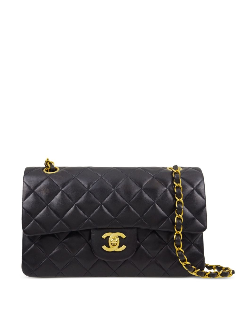 CHANEL Pre-Owned 1995 kleine Double Flap Schultertasche - Schwarz