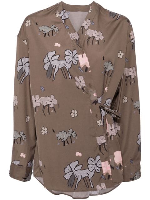 JNBY long sleeves floral shirt